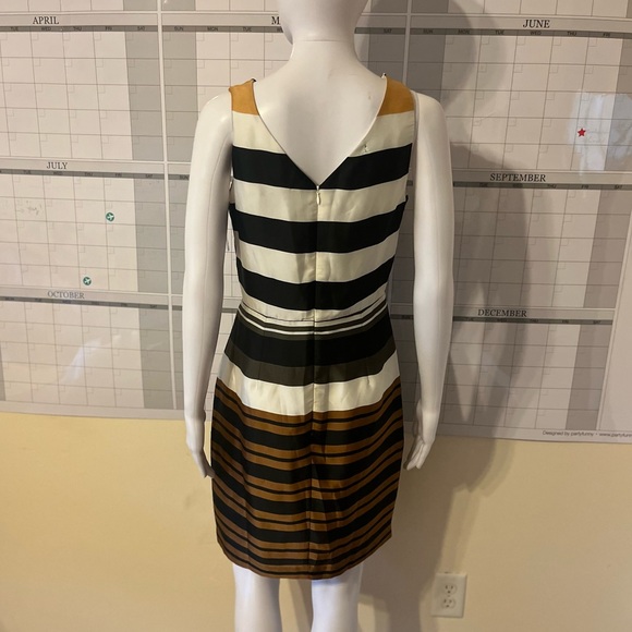 Bisou Bisou size 4 mod striped slouch collar work dress - Picture 4 of 9